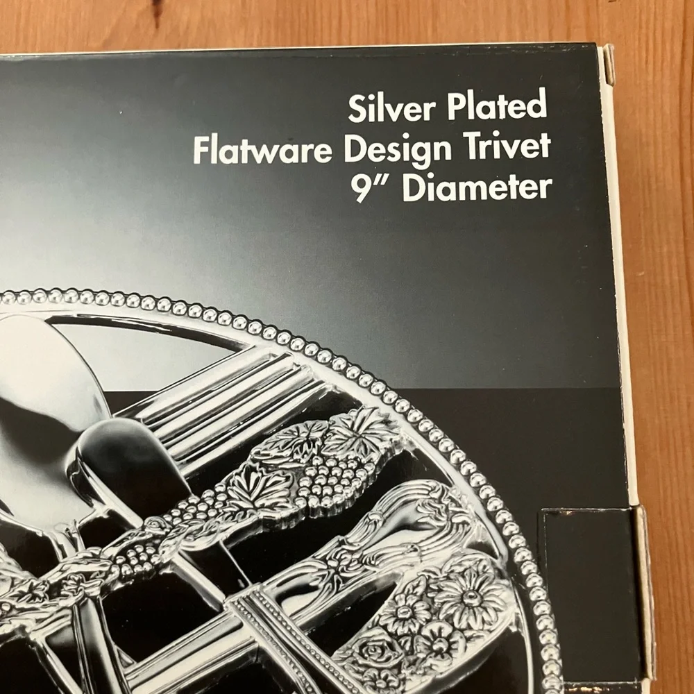 NEW LOT of 2 in Boxes Godinger Silver Plated Flatware Trivet 9”